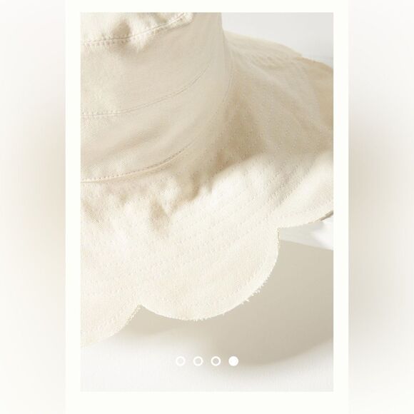 Flower Canvas Bucket Hat By Anthropologie in Ivory main image 7